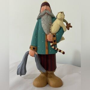 Williraye Studio Christmas Comfort Santa Figurine Holding Cat In PJs 2005 WW2540